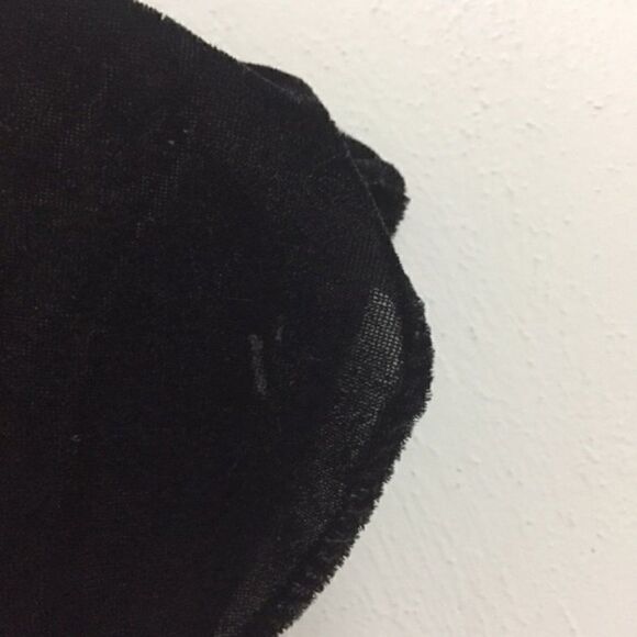 Scripted Black Velvet Ruffle Asymmetrical Dress - Picture 4 of 7